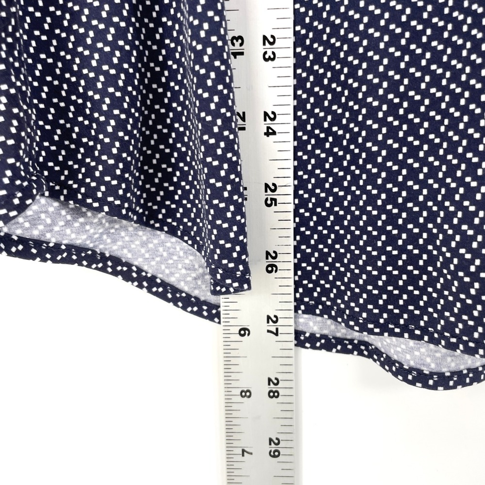 Butter Cloth Short Sleeve Button Down Shirt Mens L Navy Blue‎ White Geometric - Picture 4 of 8